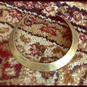 Vintage Brass Cuff Choker Necklace